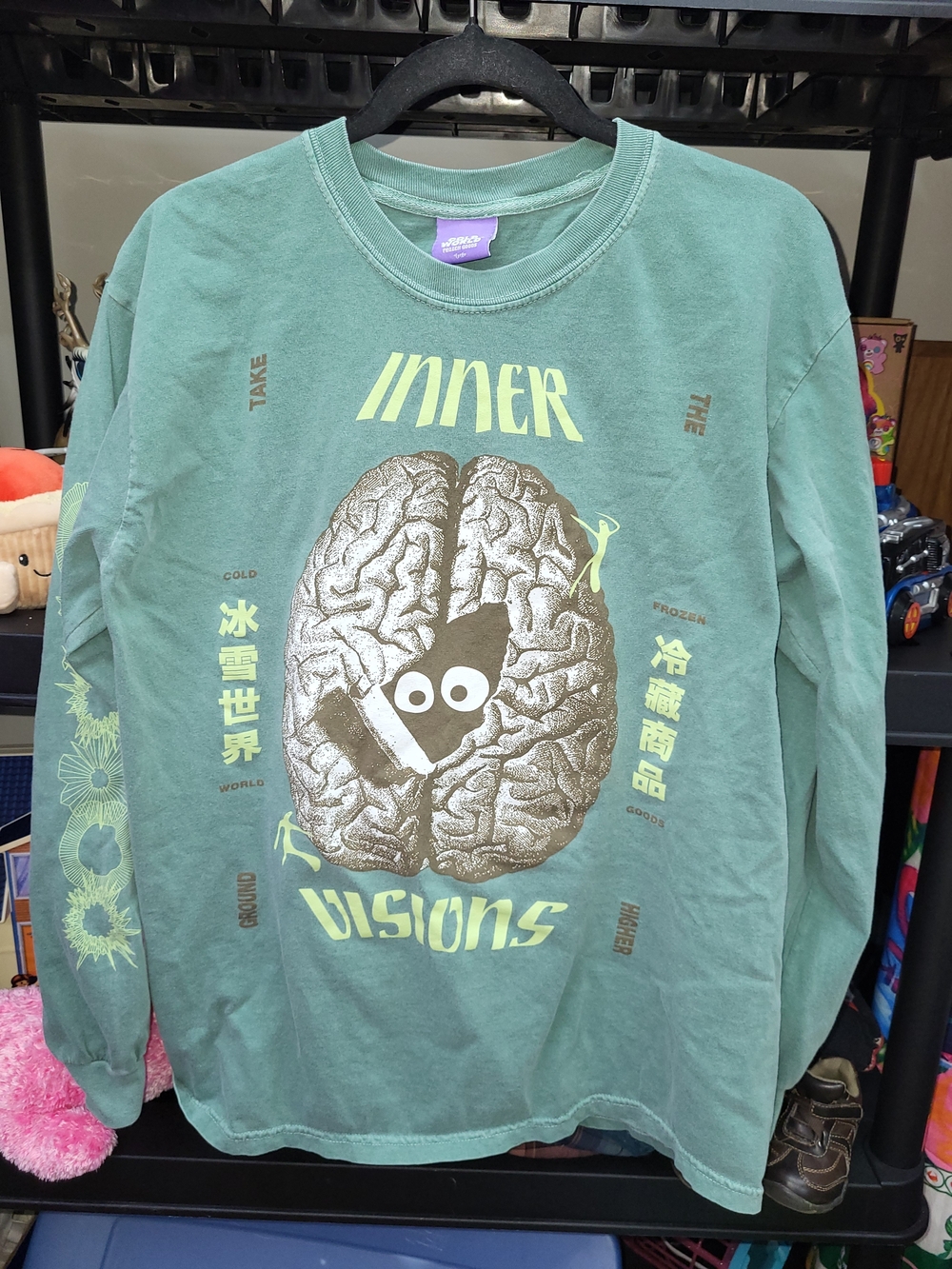 Cold World Frozen Goods Inner Visions Long Sleeve Green Size Large